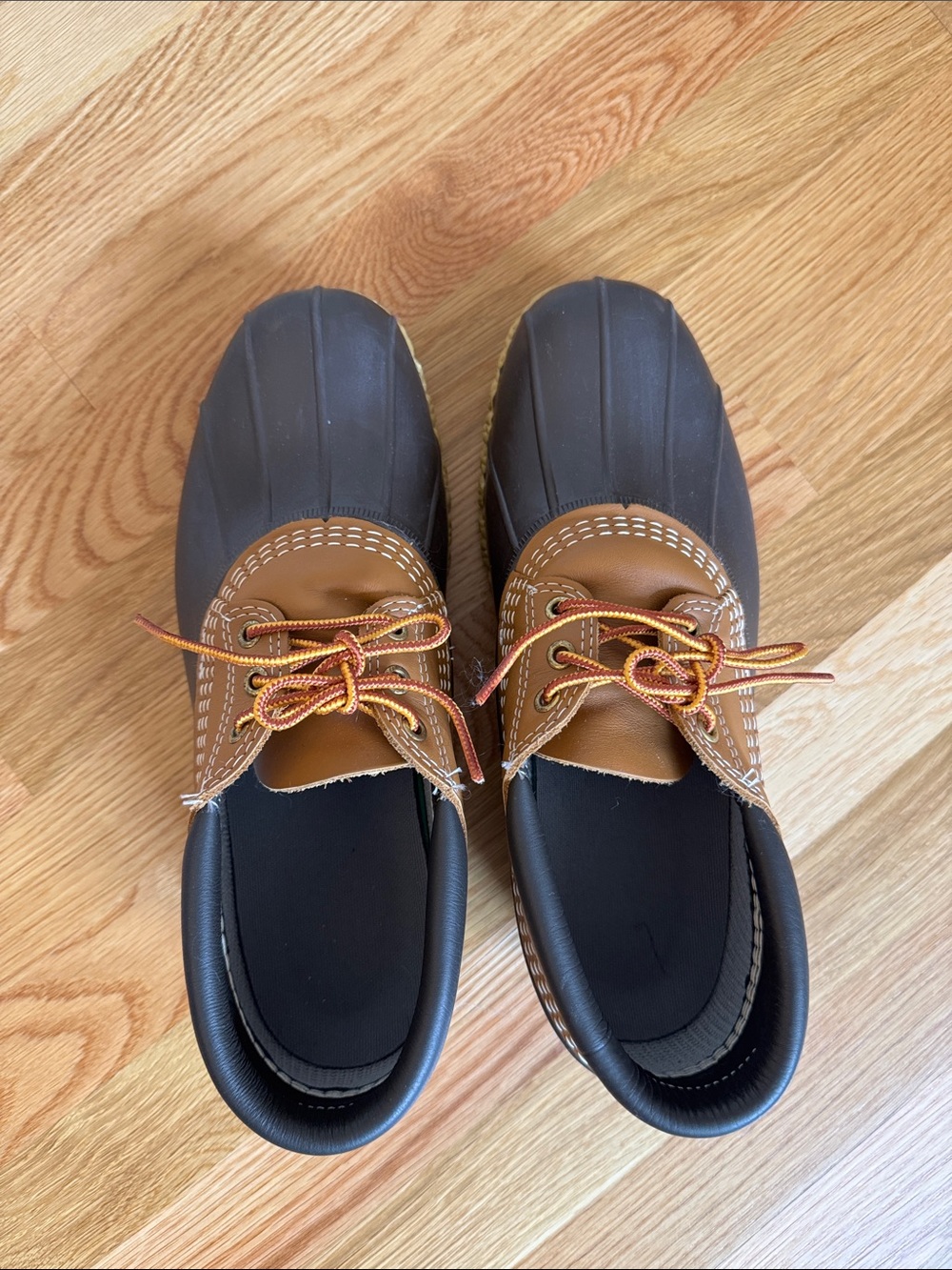 L.L. Bean Brown and Black Bean Boots Gumshoes